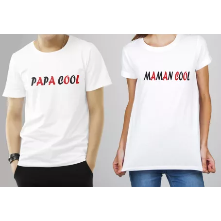 Duo T-shirt Maman et Papa Cool
